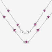 Bids.com 2.34 Carat Genuine Ruby .925 Sterling Silver Necklace Necklaces
