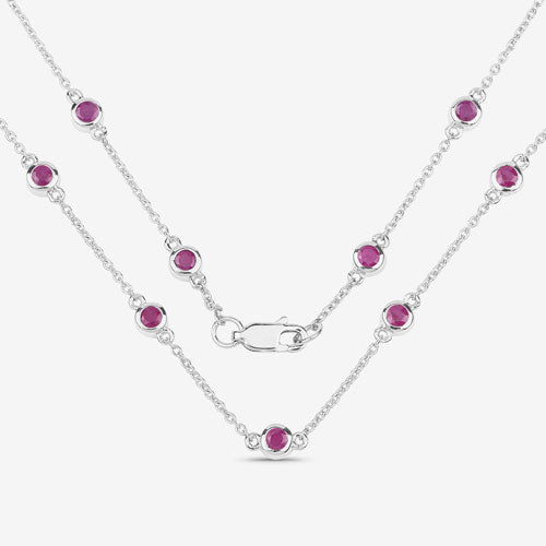 Bids.com 2.34 Carat Genuine Ruby .925 Sterling Silver Necklace Necklaces
