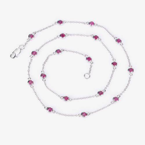 Bids.com 2.34 Carat Genuine Ruby .925 Sterling Silver Necklace Necklaces