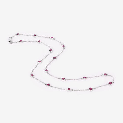 Bids.com 2.34 Carat Genuine Ruby .925 Sterling Silver Necklace Necklaces