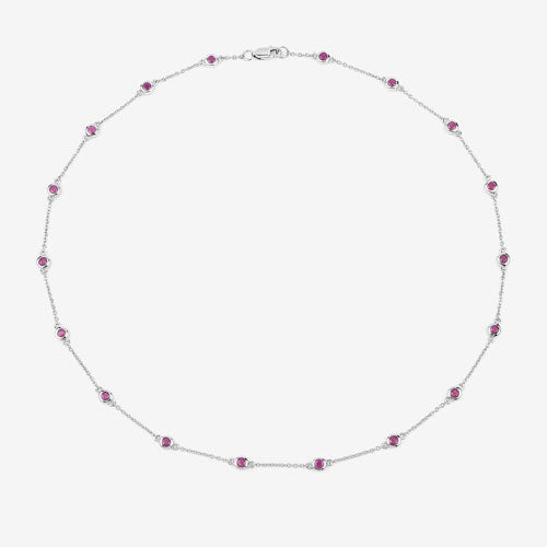 Bids.com 2.34 Carat Genuine Ruby .925 Sterling Silver Necklace Necklaces