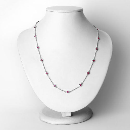 Bids.com 2.34 Carat Genuine Ruby .925 Sterling Silver Necklace Necklaces
