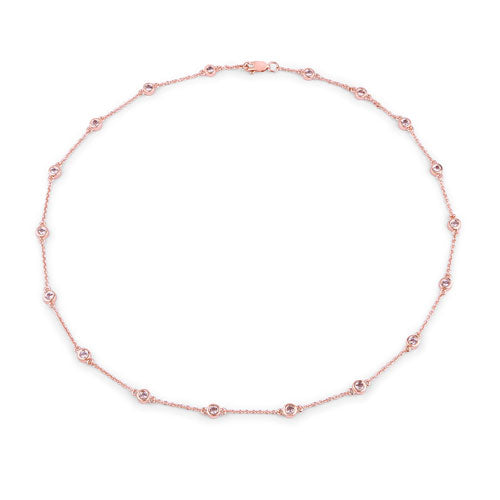 Bids.com 1.62 Carat Genuine Morganite .925 Sterling Silver Necklace Necklaces