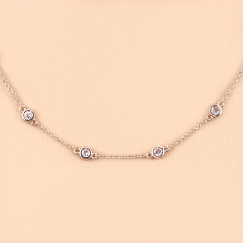 Bids.com 1.62 Carat Genuine Morganite .925 Sterling Silver Necklace Necklaces