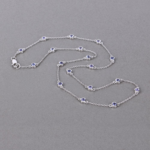 Bids.com 1.80 Carat Genuine Tanzanite .925 Sterling Silver Necklace Necklaces