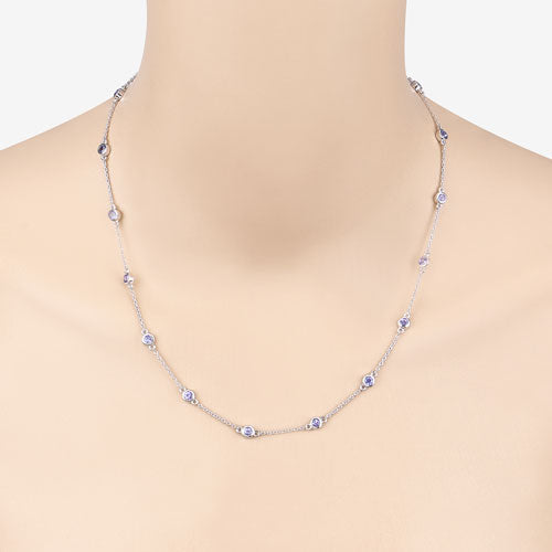 Bids.com 1.80 Carat Genuine Tanzanite .925 Sterling Silver Necklace Necklaces