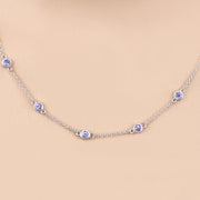 Bids.com 1.80 Carat Genuine Tanzanite .925 Sterling Silver Necklace Necklaces