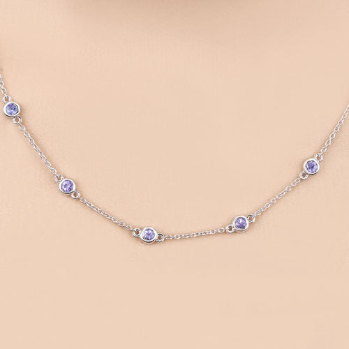 Bids.com 1.80 Carat Genuine Tanzanite .925 Sterling Silver Necklace Necklaces