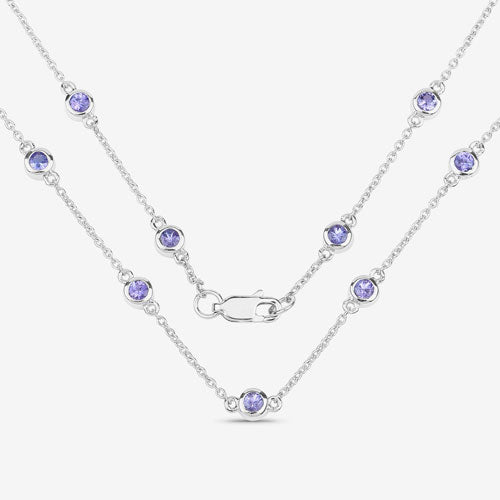 Bids.com 1.80 Carat Genuine Tanzanite .925 Sterling Silver Necklace Necklaces