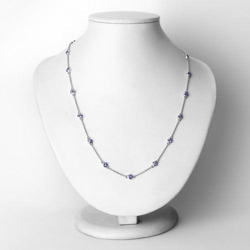 Bids.com 1.80 Carat Genuine Tanzanite .925 Sterling Silver Necklace Necklaces