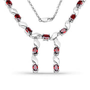 Bids.com 7.65 Carat Genuine Garnet .925 Sterling Silver Necklace Necklaces