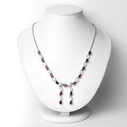 Bids.com 7.65 Carat Genuine Garnet .925 Sterling Silver Necklace Necklaces