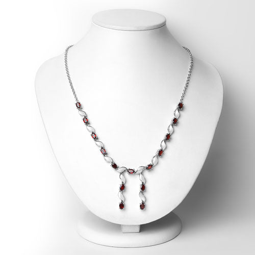 Bids.com 7.65 Carat Genuine Garnet .925 Sterling Silver Necklace Necklaces