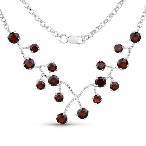 Bids.com 7.20 Carat Genuine Garnet .925 Sterling Silver Necklace Necklaces