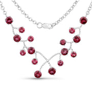 Bids.com 6.00 Carat Genuine Rhodolite Garnet .925 Sterling Silver Necklace Necklaces