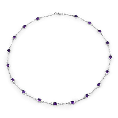 Bids.com 6.12 Carat Genuine Amethyst .925 Sterling Silver Necklace Necklaces