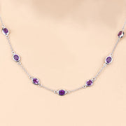 Bids.com 6.12 Carat Genuine Amethyst .925 Sterling Silver Necklace Necklaces