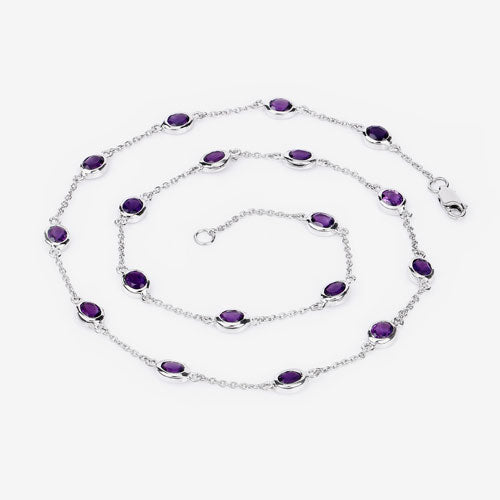 Bids.com 6.12 Carat Genuine Amethyst .925 Sterling Silver Necklace Necklaces