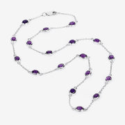 Bids.com 6.12 Carat Genuine Amethyst .925 Sterling Silver Necklace Necklaces
