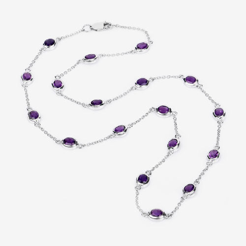 Bids.com 6.12 Carat Genuine Amethyst .925 Sterling Silver Necklace Necklaces