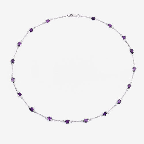 Bids.com 6.12 Carat Genuine Amethyst .925 Sterling Silver Necklace Necklaces