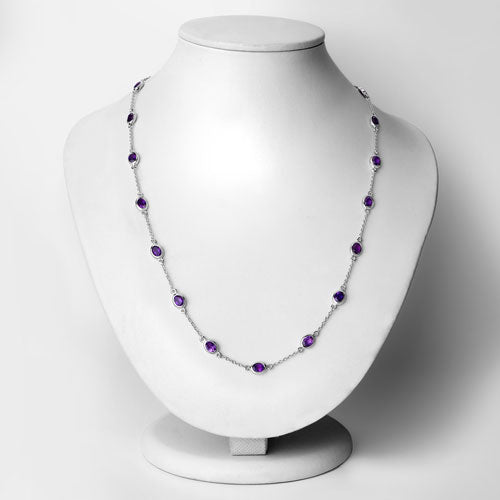 Bids.com 6.12 Carat Genuine Amethyst .925 Sterling Silver Necklace Necklaces