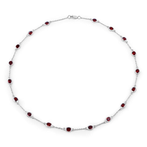 Bids.com 8.10 Carat Genuine Garnet .925 Sterling Silver Necklace Necklaces