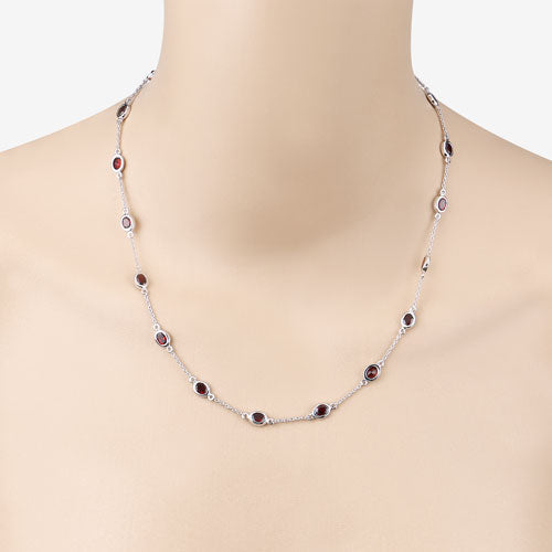 Bids.com 8.10 Carat Genuine Garnet .925 Sterling Silver Necklace Necklaces