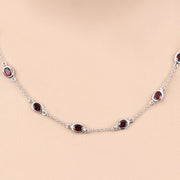 Bids.com 8.10 Carat Genuine Garnet .925 Sterling Silver Necklace Necklaces