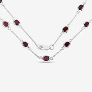 Bids.com 8.10 Carat Genuine Garnet .925 Sterling Silver Necklace Necklaces