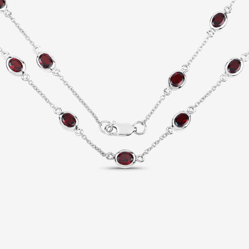 Bids.com 8.10 Carat Genuine Garnet .925 Sterling Silver Necklace Necklaces
