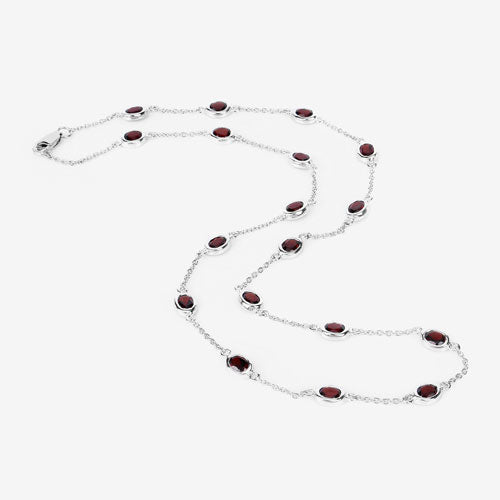 Bids.com 8.10 Carat Genuine Garnet .925 Sterling Silver Necklace Necklaces
