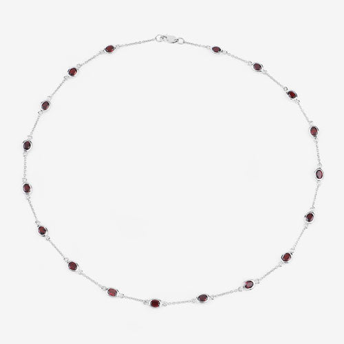 Bids.com 8.10 Carat Genuine Garnet .925 Sterling Silver Necklace Necklaces
