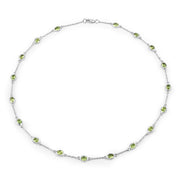 Bids.com 6.30 Carat Genuine Peridot .925 Sterling Silver Necklace Necklaces