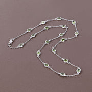 Bids.com 6.30 Carat Genuine Peridot .925 Sterling Silver Necklace Necklaces
