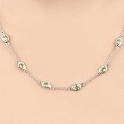 Bids.com 6.30 Carat Genuine Peridot .925 Sterling Silver Necklace Necklaces
