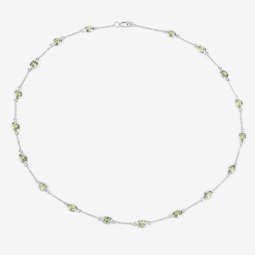Bids.com 6.30 Carat Genuine Peridot .925 Sterling Silver Necklace Necklaces