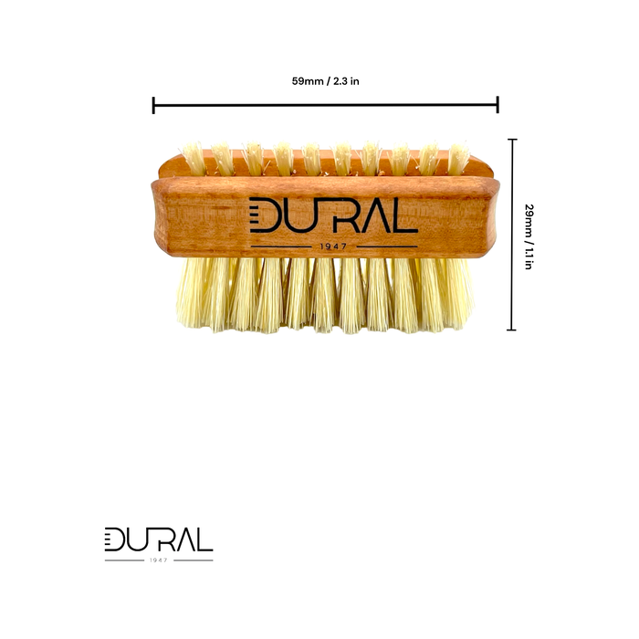 Dural Pear wood hand/nail brush with natural bristles - 1 & 5 rows