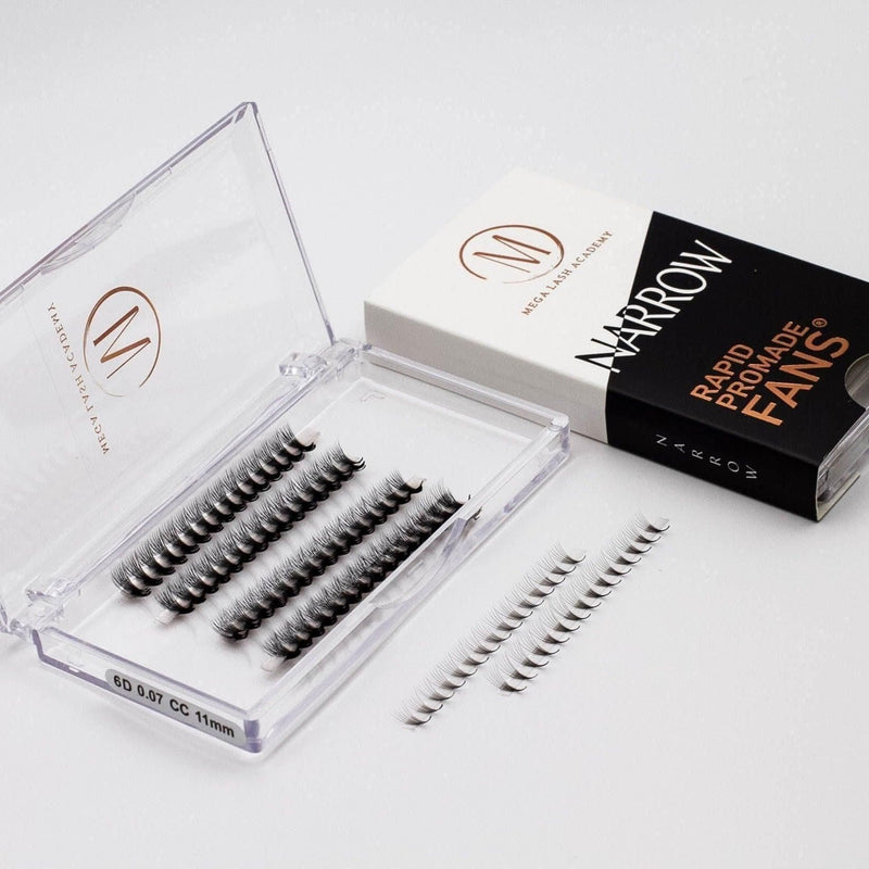 Mega Lash Academy Narrow 6D Rapid Promade Fans® - Single - 500 Fans Promade Fans