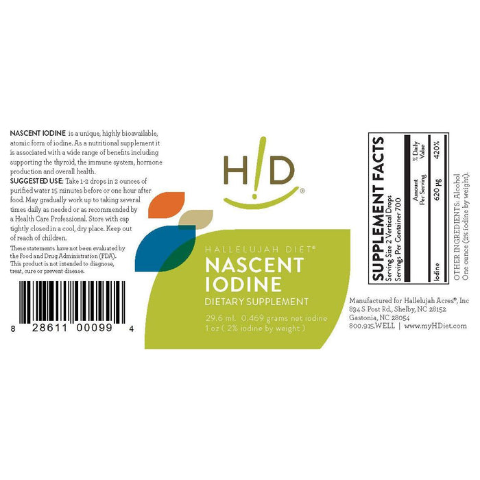 Hallelujah Diet Nascent Iodine 1oz