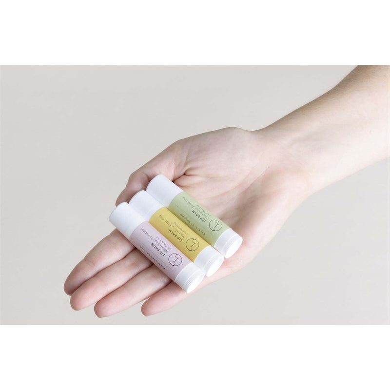Lizush Lip Balm, Set of 3 Natural Unscented Lip Balms LIP BALMS
