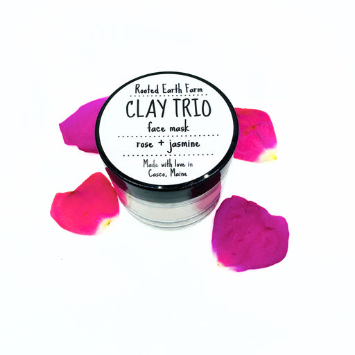 Rooted Earth Farm + Apothecary Rose + Jasmine Clay Trio Face Mask Face Masks + Scrubs