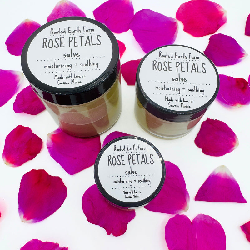 Rooted Earth Farm + Apothecary Rose Petals Salve Herbal Salves + Balms