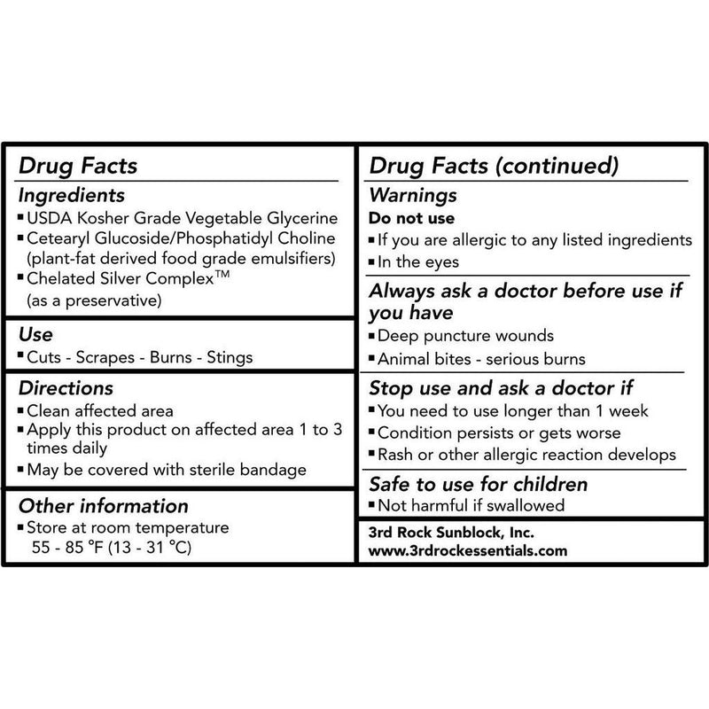 3rd Rock Essentials Nutrasporin® - All Natural First Aid Ointment 100ppm Silver Gel All Natural Nutrasporin Ointment