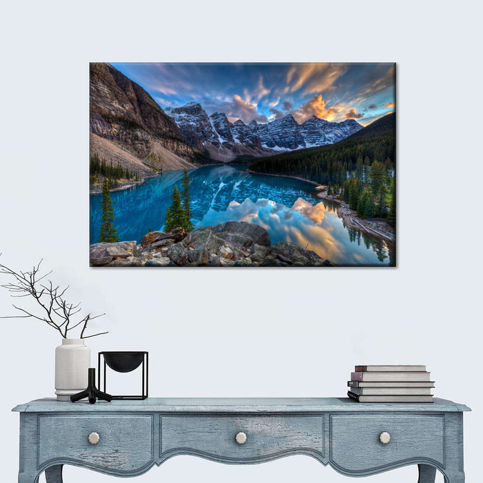 Moraine Lake Sunset Wall Art