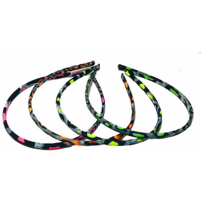 Threddies Skinny Headbands, Neon Leopard Print // Clearance