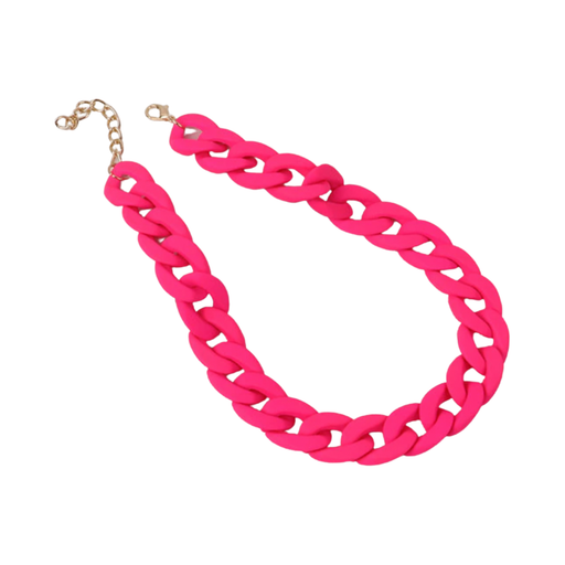 Medusa's Makeup Neon Pink Acrylic Chain Necklace