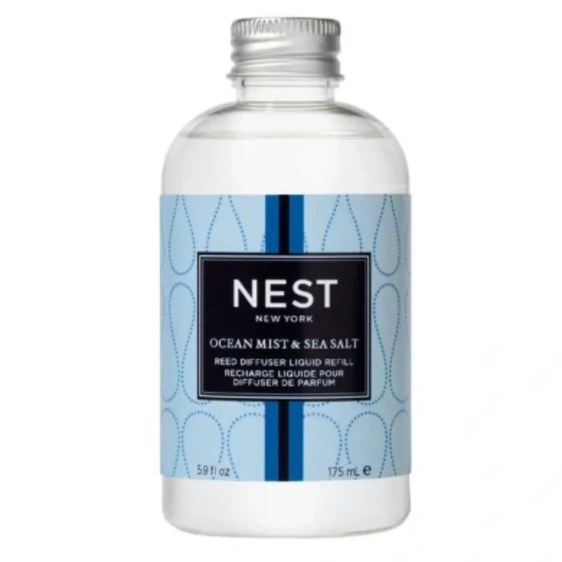 Nava Beauty Nest New York Ocean Mist & Sea Salt Reed Diffuser Liquid Refill 5.9 Oz Fragrance White Smoke