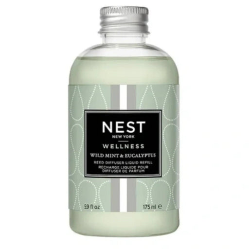 Nava Beauty Nest New York Wild Mint & Eucalyptus Reed Diffuser Liquid Refill 5.9 Oz Fragrance White Smoke