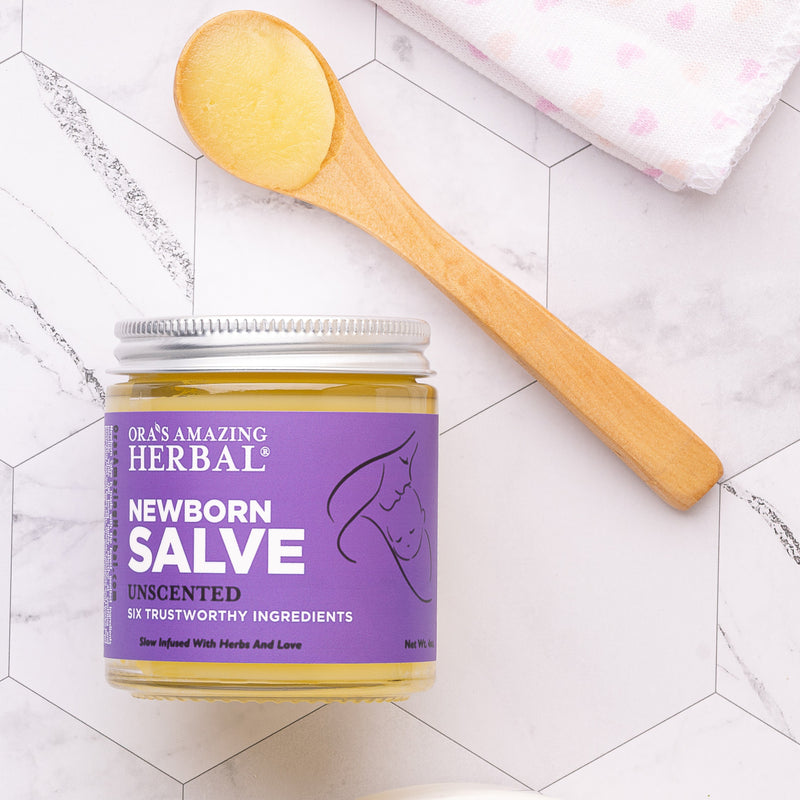 Ora's Amazing Herbal Newborn Salve, Calendula Ointment For Babies Skin Care Lavender Jar 4oz,Jar 1oz,1 oz & 4 oz